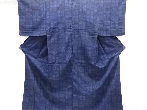 アンティーク　更紗模様織り出し本塩沢着物